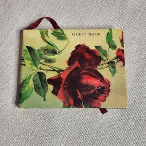 SOLD Vintage Victorian Trading Company Rose Leather Bound Guestbook